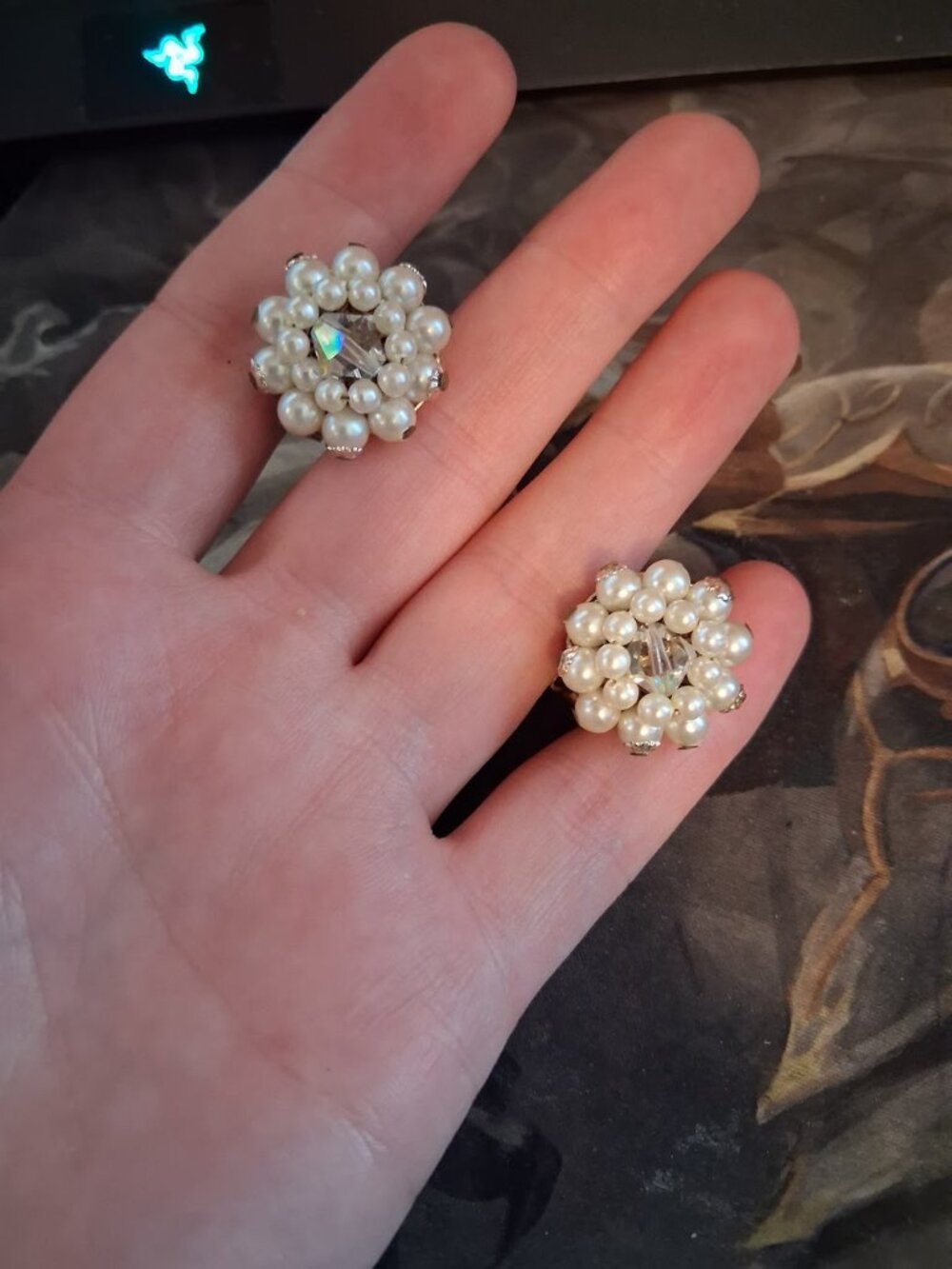 Vintage Japan made clip on earrings